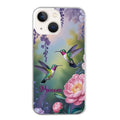Coque taperso pour Iphone 15 et PRO PLUS PRO MAX avec motif colibri couple personnalise protection antichoc personnalisée