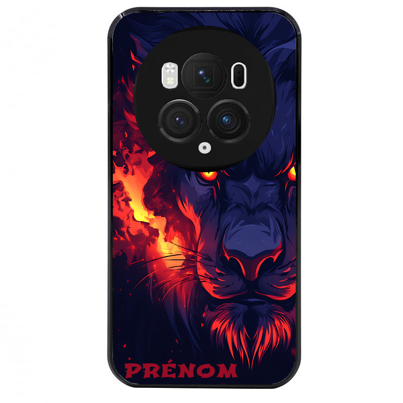 Coque noire taperso pour Magic 5 6 LITE et PRO avec motif lion anime protection antichoc personnalisée
