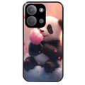 Coque noire taperso pour POCO C85 avec motif panda bonbon protection antichoc personnalisée