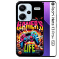 Coque noire taperso pour Redmi Note 13 PRO PLUS 5G avec motif gamer life protection antichoc personnalisée