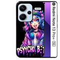 Coque noire taperso pour Redmi Note 13 PRO PLUS 5G avec motif anime manga et psycho protection antichoc personnalisée