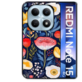 Coque noire taperso pour Redmi Note 15 et PRO PLUS 4G 5G avec motif fleur coquelicot protection antichoc personnalisée