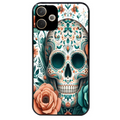 Coque noire taperso pour OPPO A5 PRO 4G et 5G avec motif mort mexicaine turquoise protection antichoc personnalisée