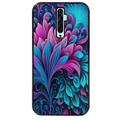 Coque noire taperso pour OPPO Reno 2 et 2Z avec motif tropical violet et des fleurs protection antichoc personnalisée