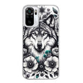 Coque taperso pour Redmi Note 10 4G 5G PRO 10S avec motif loup et fleur protection antichoc personnalisée