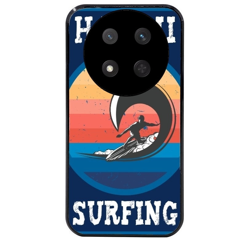 Coque noire taperso pour Magic 7 LITE et PRO avec motif hawaii et surf protection antichoc personnalisée