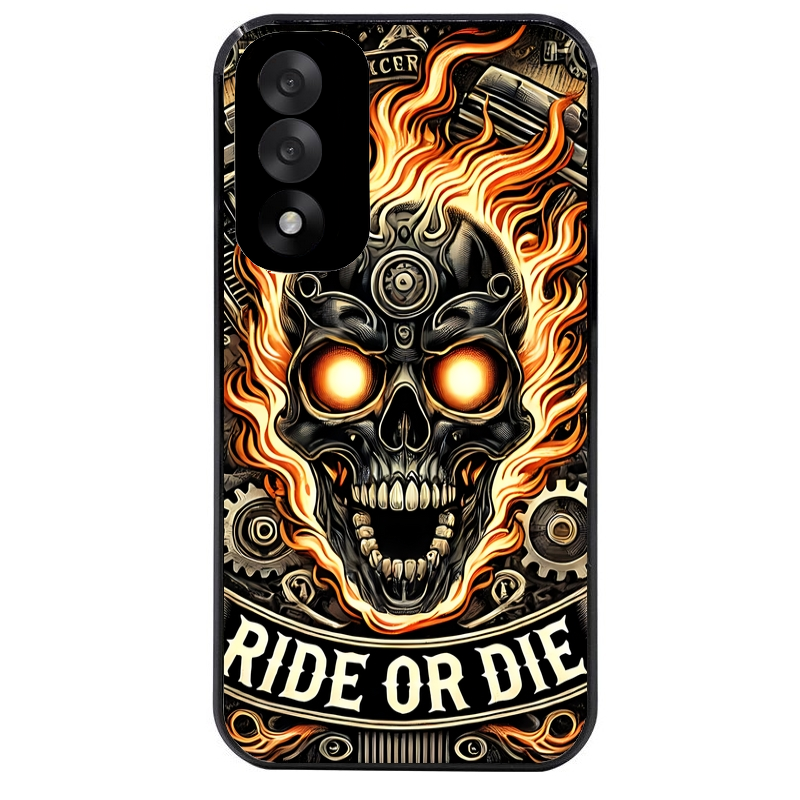 Coque noire taperso pour OnePlus Nord 5 avec motif tete de mort flamme protection antichoc personnalisée