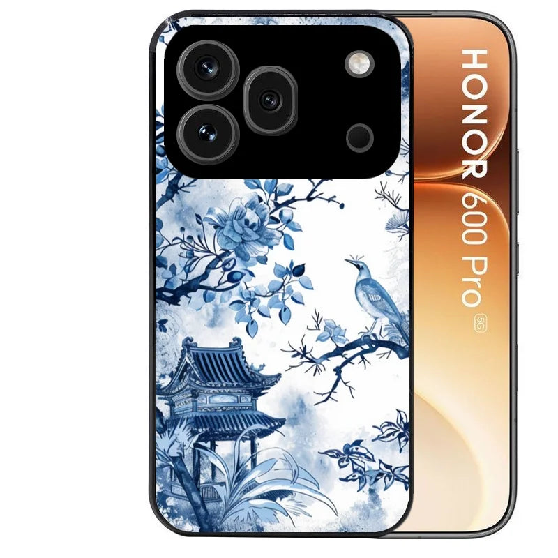 Coque noire taperso pour Honor 600 et 600 PRO avec motif japan art protection antichoc personnalisée