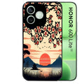 Coque noire pour Honor 600 LITE avec motif japan cerisier protection antichoc personnalisée