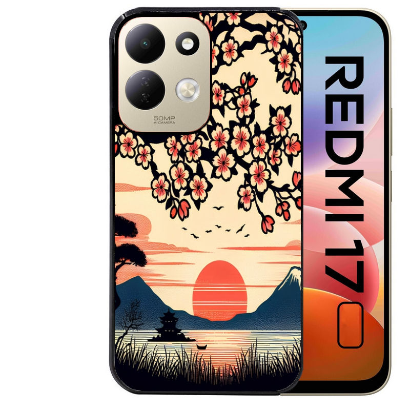 Coque pour Redmi 17 et 17C 4G 5G japan cerisier
