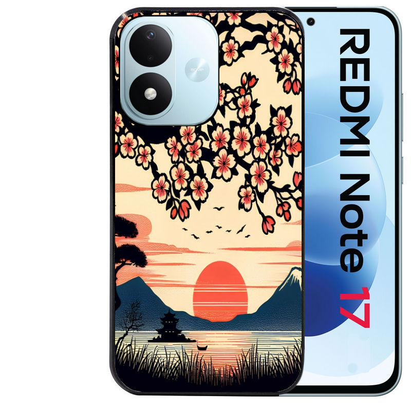 Coque pour Redmi Note 17 et PRO 4G 5G Max japan cerisier