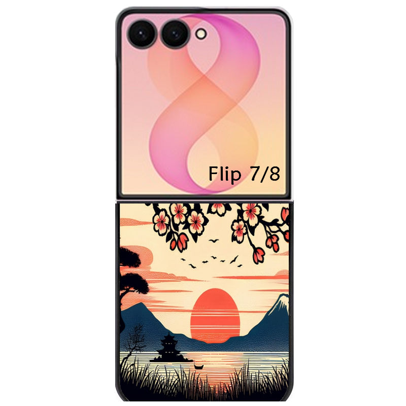 Coque pour Z FLIP 6 7 8 japan cerisier
