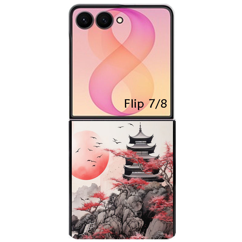 Coque pour Z FLIP 6 7 8 japan et temple