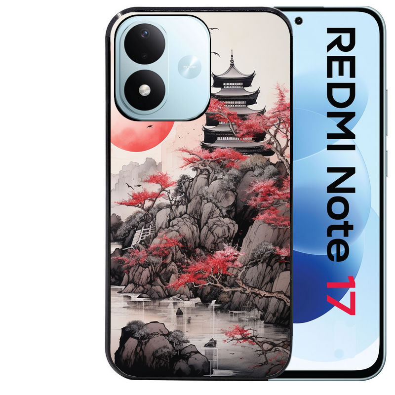 Coque pour Redmi Note 17 et PRO 4G 5G Max japan et temple