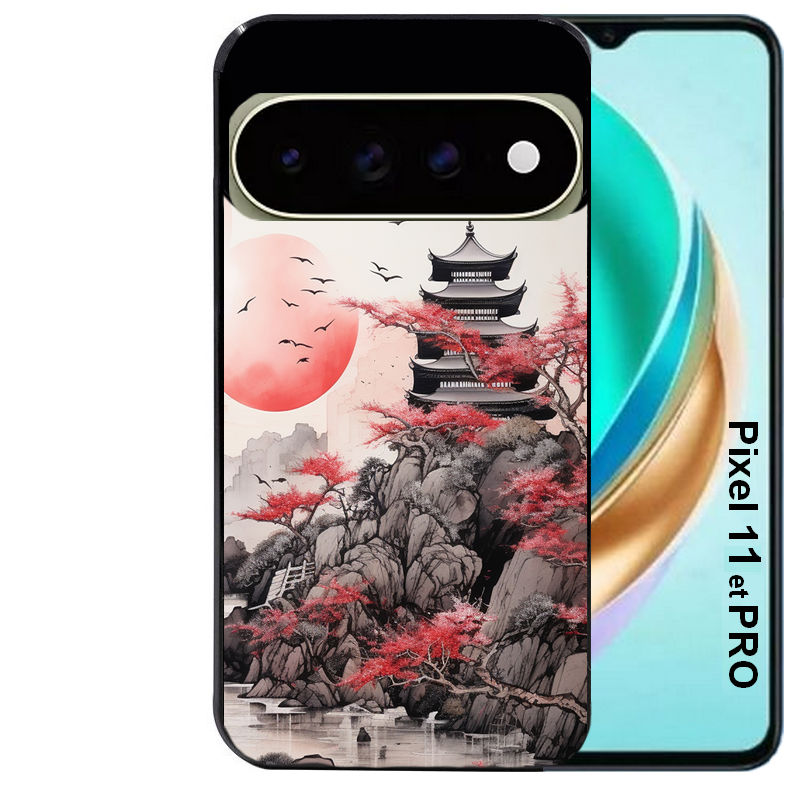 Coque pour Pixel 10 / 11 / PRO / XL japan et temple