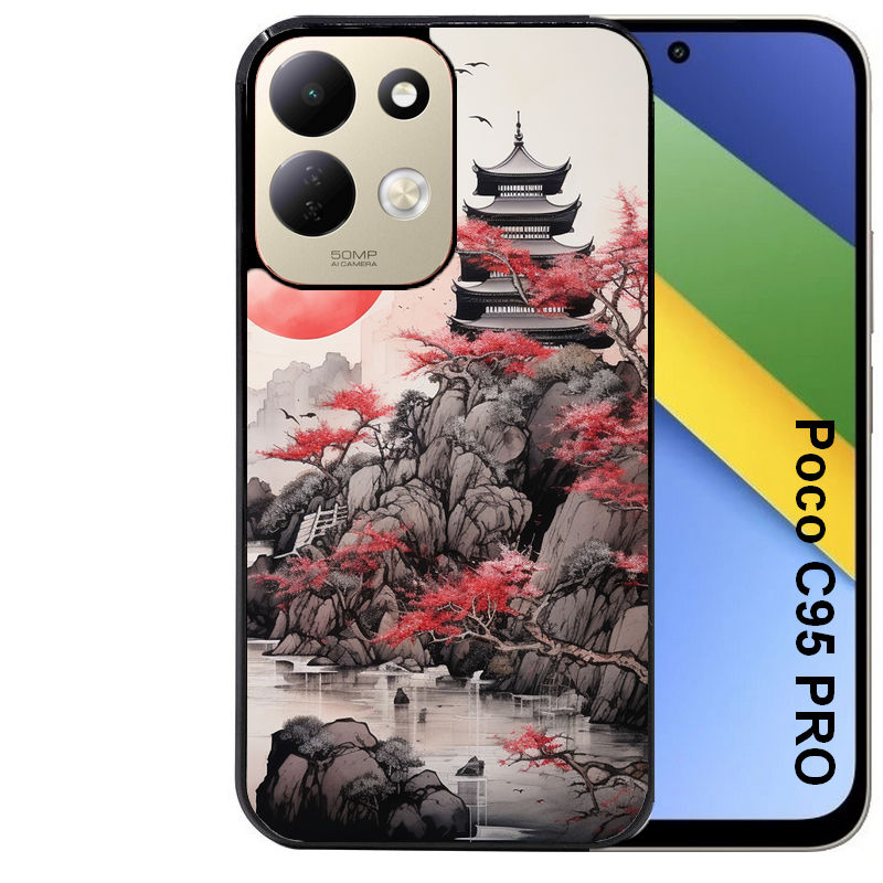 Coque pour POCO C95 PRO japan et temple