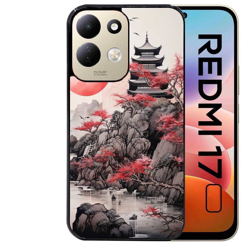 Coque pour Redmi 17 et 17C 4G 5G japan et temple