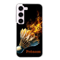 Coque taperso pour galaxy A04S A14 A34 A54 avec motif badminton flamme personnalise protection antichoc personnalisée