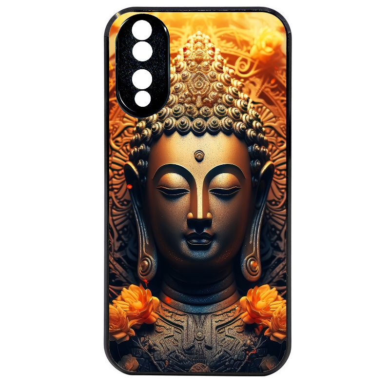 Coque noire taperso pour Honor 70 LITE 90 et LITE avec motif bouddha et fleur protection antichoc personnalisée