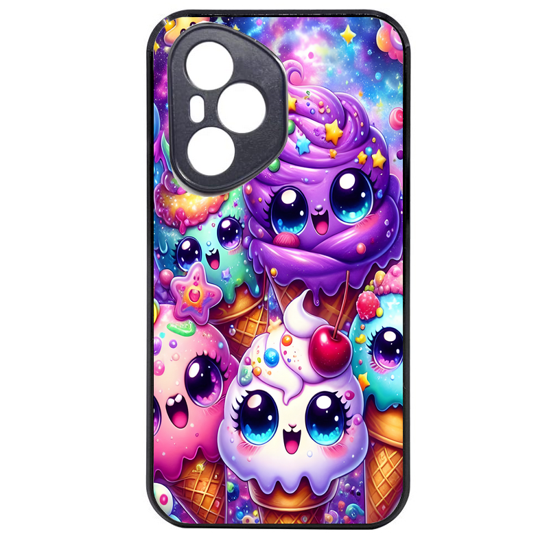 Coque noire taperso pour Honor 400 et Lite Pro Smart avec motif anime ice cream kawaii protection antichoc personnalisée
