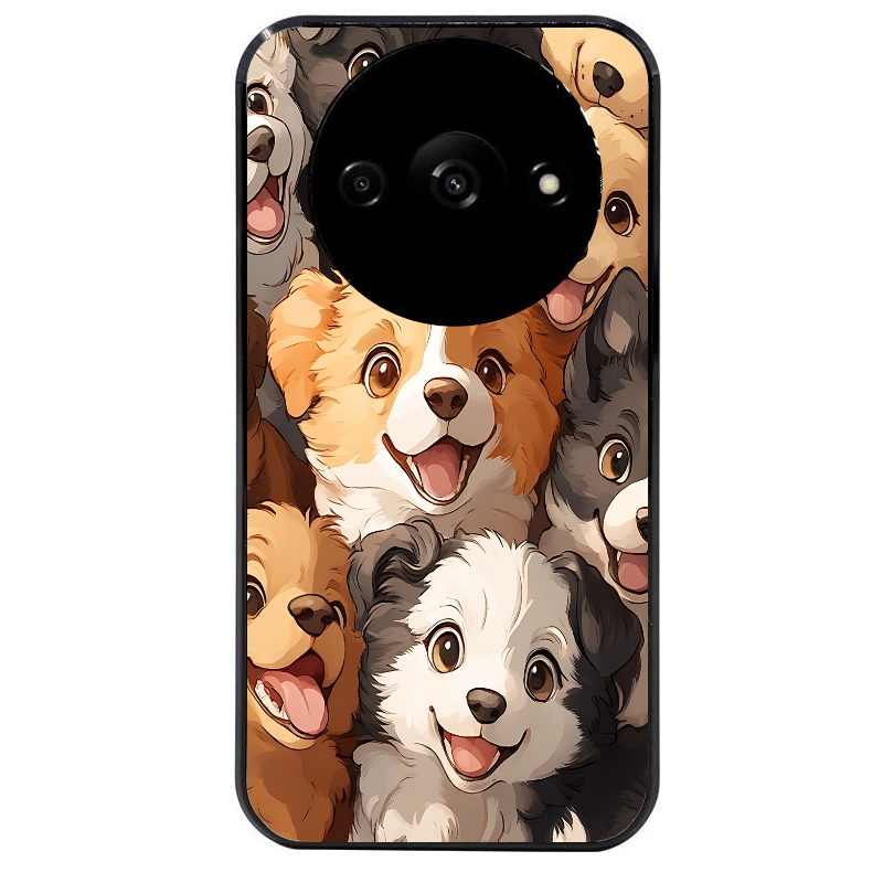 Coque noire taperso pour Redmi A3 avec motif chien smile protection antichoc personnalisée