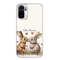 Coque taperso pour Redmi Note 10 4G 5G PRO 10S avec motif lapin coeur avec prenom protection antichoc personnalisée