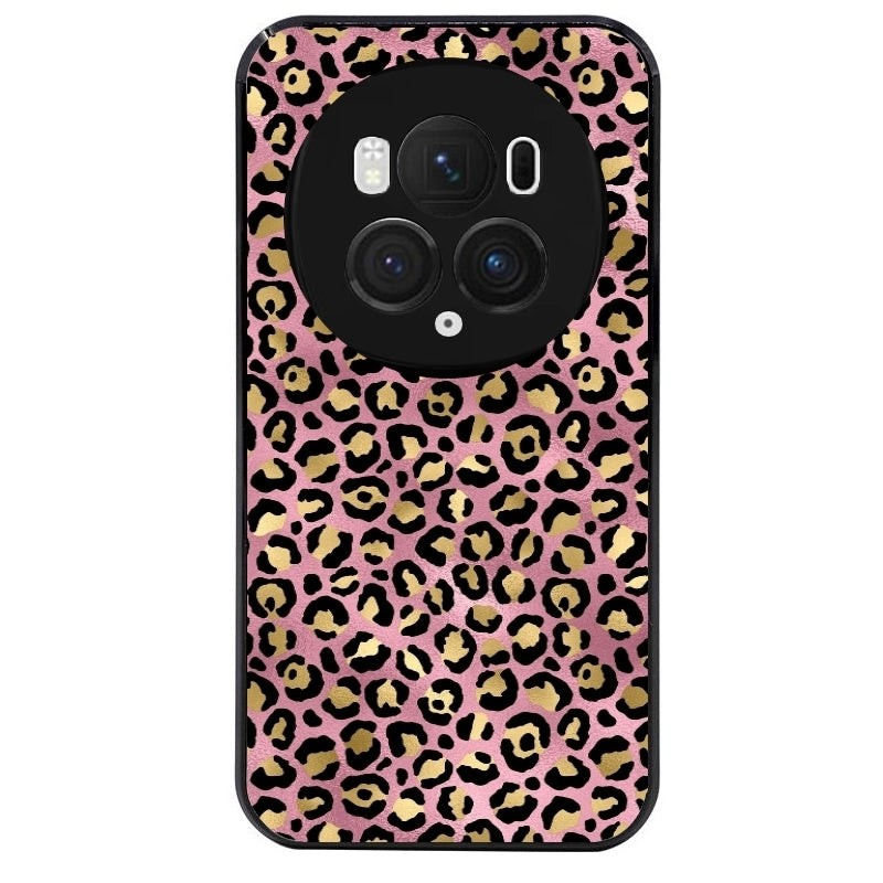 Coque noire taperso pour Magic 5 6 LITE et PRO avec motif leopard rose protection antichoc personnalisée