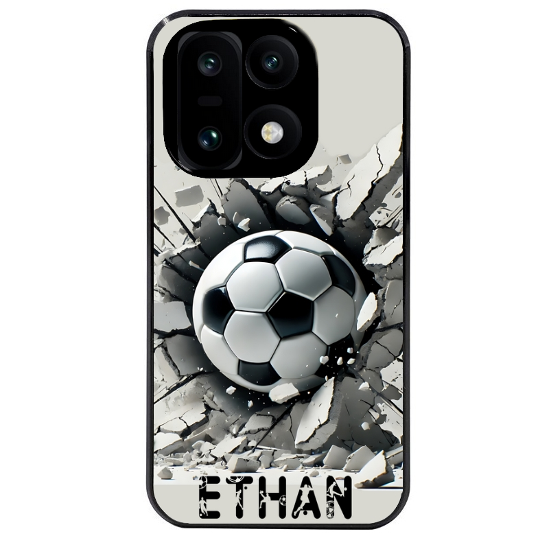 Coque noire taperso pour OnePlus 15 avec motif foot beton personnalisee protection antichoc personnalisée