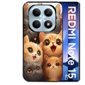 Coque noire taperso pour Redmi Note 15 et PRO PLUS 4G 5G avec motif chat smile protection antichoc personnalisée