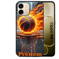 Coque noire taperso pour OPPO A6 A6X 4G et 5G avec motif basket flamme personnalisee protection antichoc personnalisée