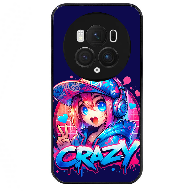 Coque noire taperso pour Magic 5 6 LITE et PRO avec motif anime crazy protection antichoc personnalisée