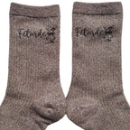 Chaussettes paillettes bronze motif fétarde