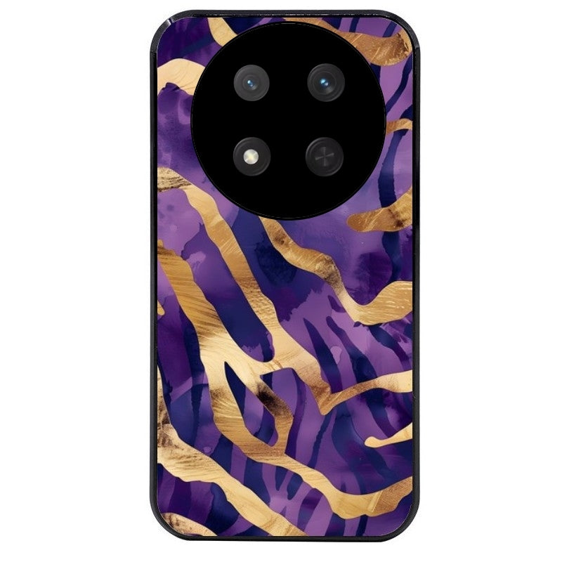 Coque noire taperso pour Magic 7 LITE et PRO avec motif zebre violet protection antichoc personnalisée