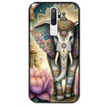 Coque noire taperso pour OPPO A5 A9 2020 avec motif elephant et lotus protection antichoc personnalisée