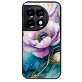 Coque noire taperso pour OnePlus 11 et 12 avec motif marbre fleur protection antichoc personnalisée