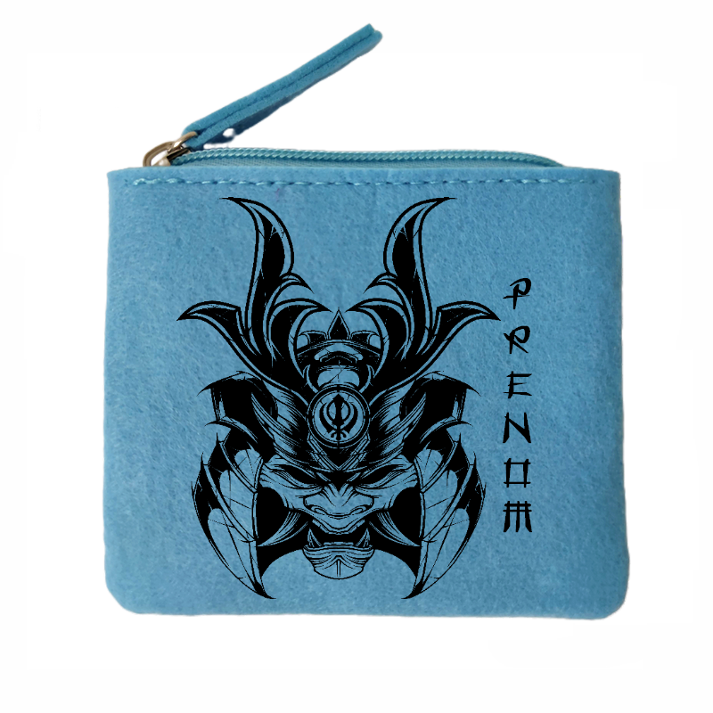 Porte monnaie personnalisé samourai anime en feutrine en feutrine
