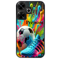 Coque noire taperso pour POCO M6 4G avec motif foot color personnalisee protection antichoc personnalisée