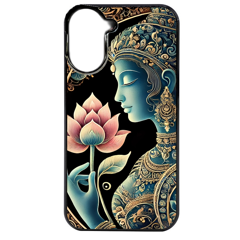 Coque noire taperso pour Redmi A5 4G avec motif bouddha et lotus protection antichoc personnalisée