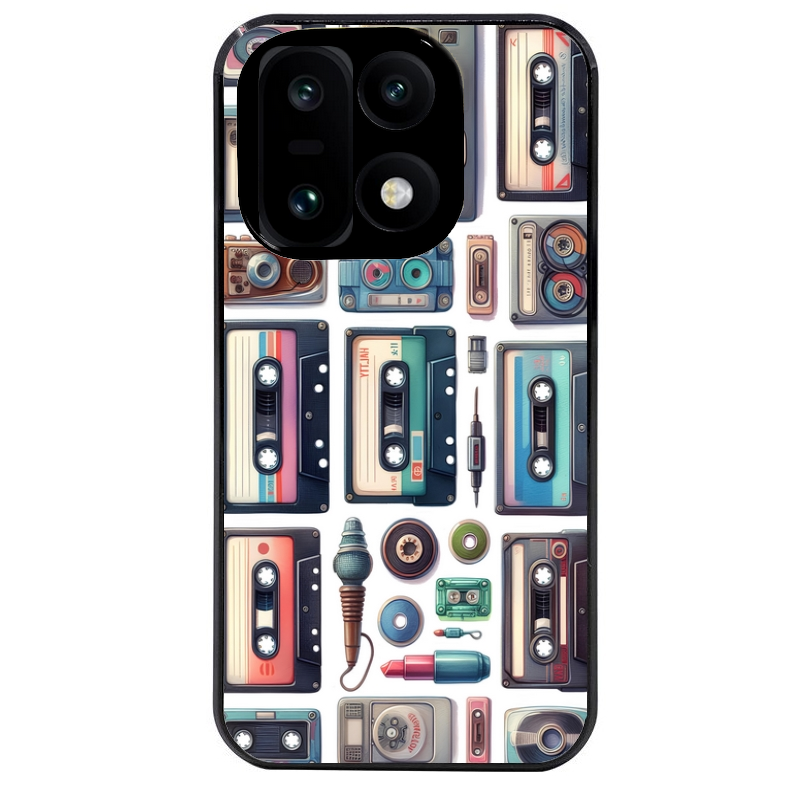 Coque noire taperso pour OnePlus 15 avec motif cassette multi protection antichoc personnalisée