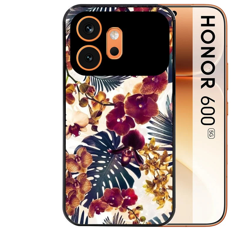 Coque noire taperso pour Honor 600 et 600 PRO avec motif jungle couleurs d'automne protection antichoc personnalisée