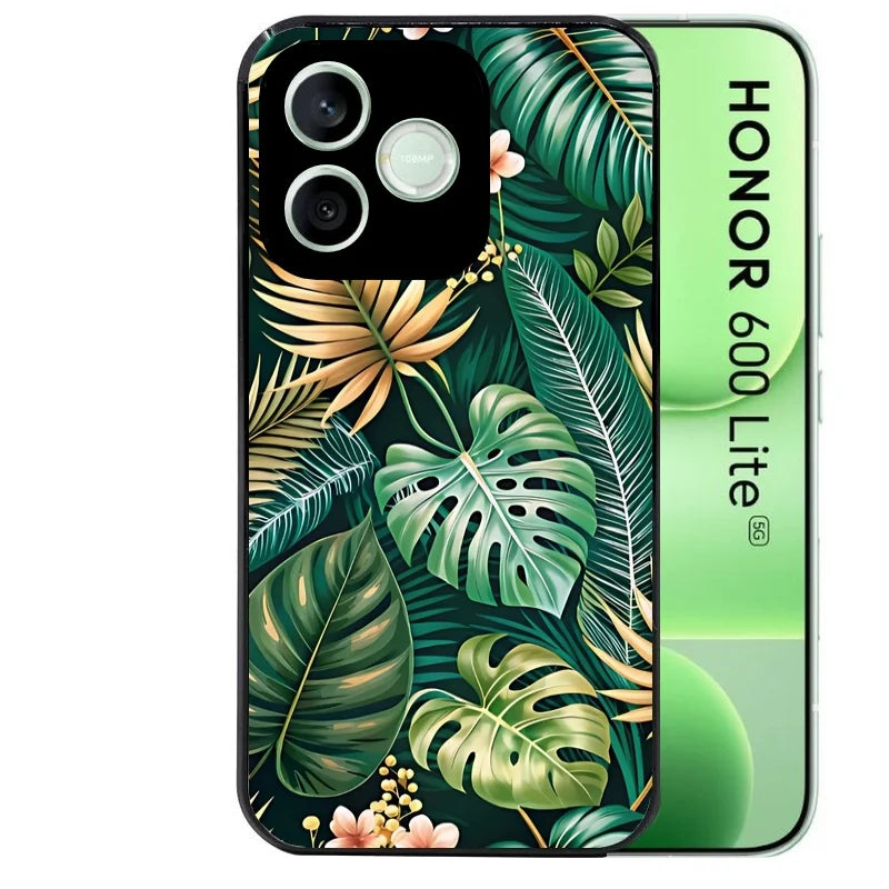 Coque noire pour Honor 600 LITE avec motif jungle dore protection antichoc personnalisée
