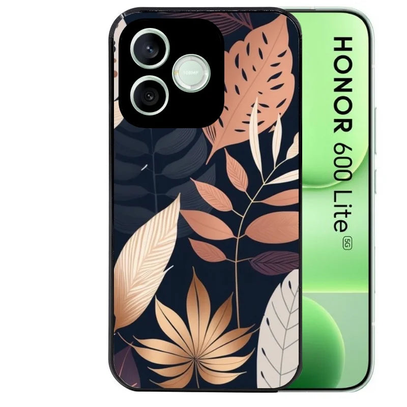 Coque noire pour Honor 600 LITE avec motif jungle et feuilles protection antichoc personnalisée
