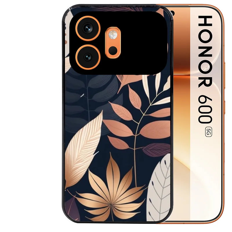 Coque noire taperso pour Honor 600 et 600 PRO avec motif jungle et feuilles protection antichoc personnalisée