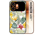 Coque noire taperso pour Honor 600 et 600 PRO avec motif jungle et fleur hibiscus protection antichoc personnalisée