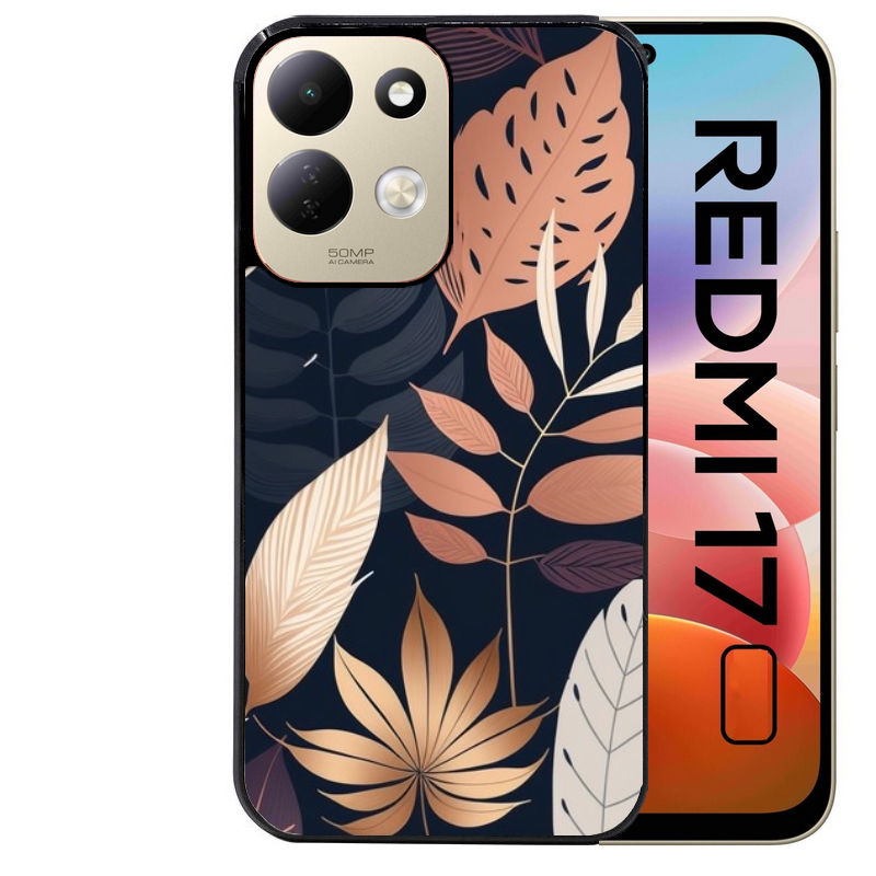 Coque pour Redmi 17 et 17C 4G 5G jungle et feuilles