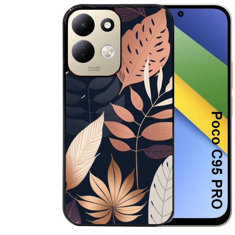 Coque pour POCO C95 PRO jungle et feuilles
