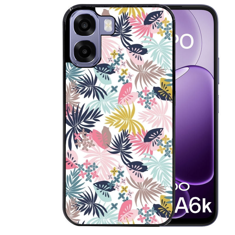Coque pour Oppo A6 A6 A6K jungle et fleur rose