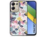 Coque pour POCO C95 PRO jungle et fleur rose