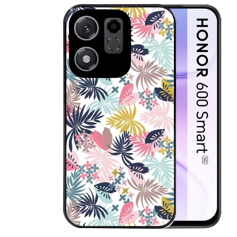 Coque pour Honor 600 SMART jungle et fleur rose