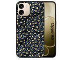 Coque noire taperso pour OPPO A6 A6X 4G et 5G avec motif leopard bleu protection antichoc personnalisée
